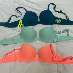Bundle of 3 PINK 34A Push-Up Bras